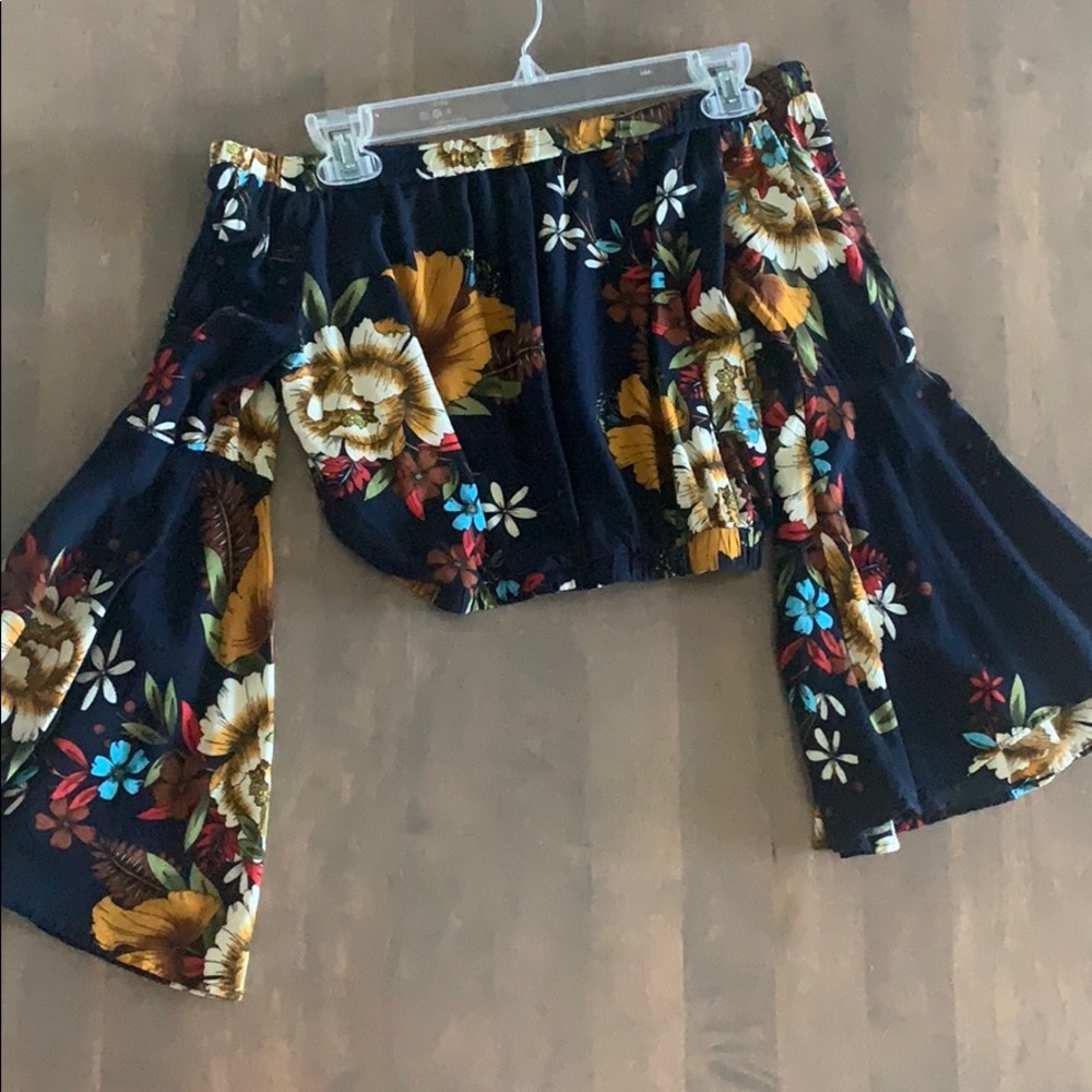 Floral Off the Shoulder Crop Top